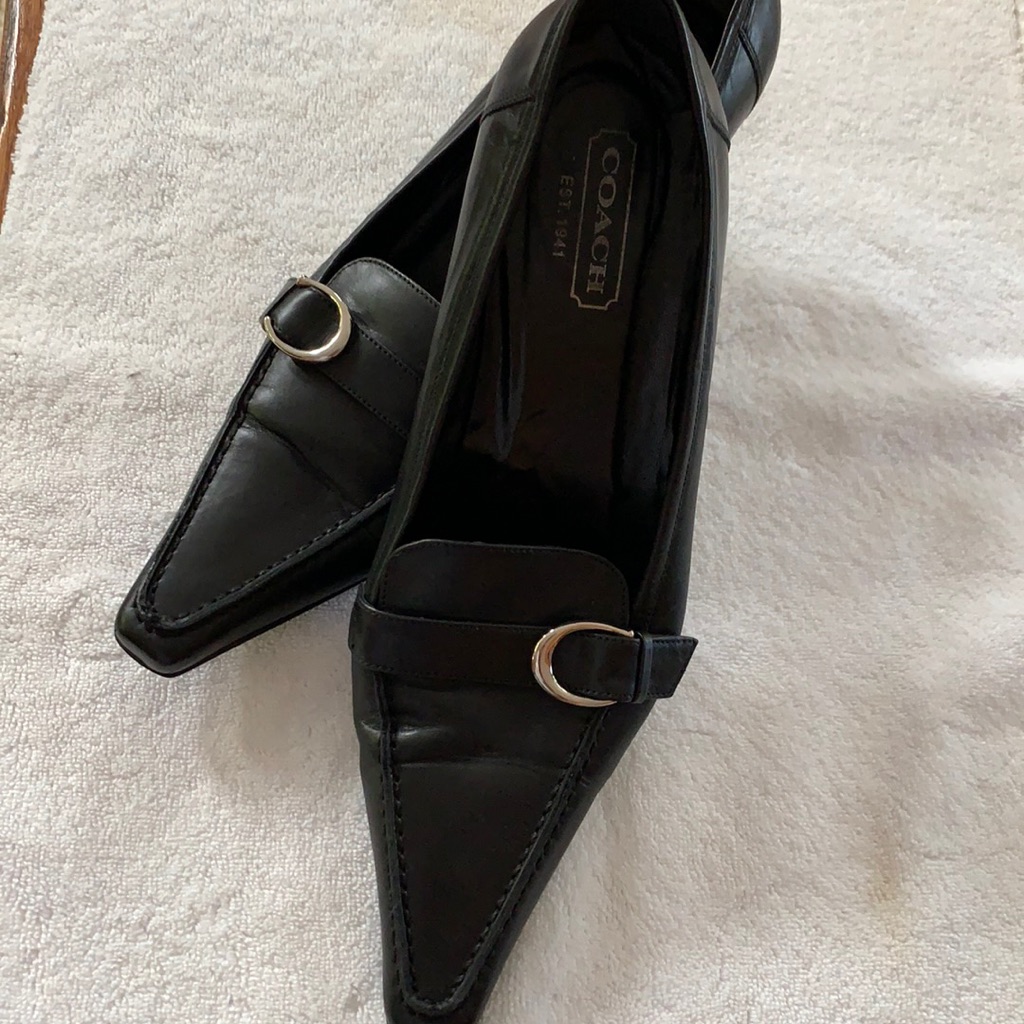 Vintage Black Coach Leather Heels